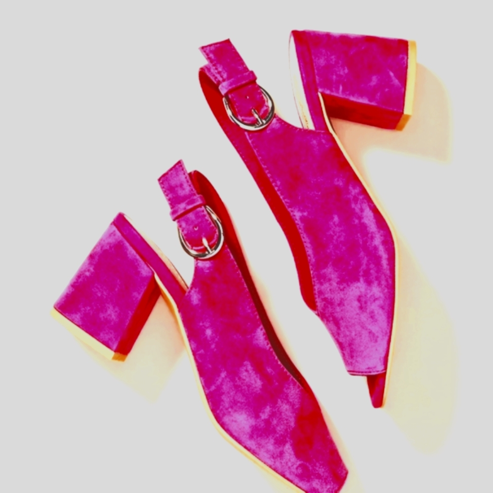 Seychelles EUC Slingback Chunky Heels 8.5 Purple Magenta - Picture 1 of 16